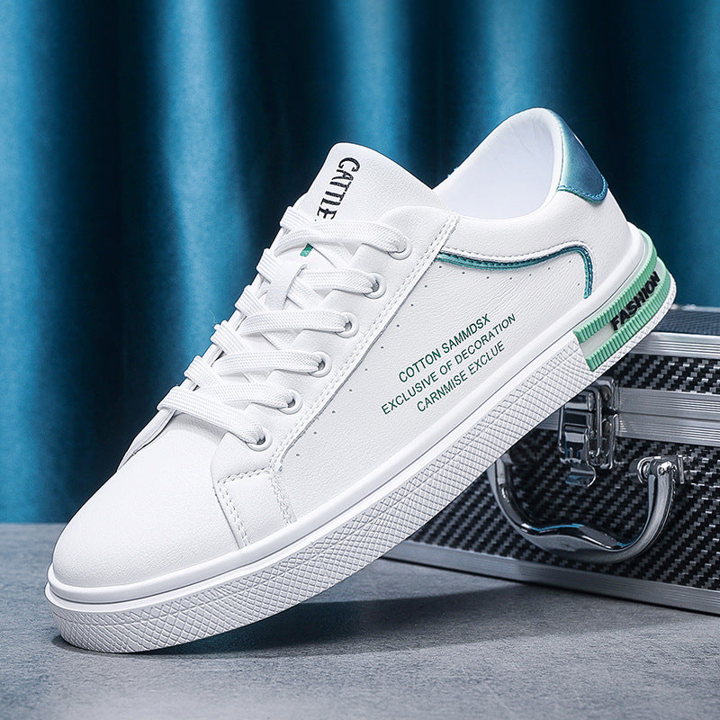 Breathable Lightweight Sports Men's Shoes New Arrival 2024 Spring and Summer Fashionable All-Match Board Shoes Soft Bottom Low White Shoes for Students