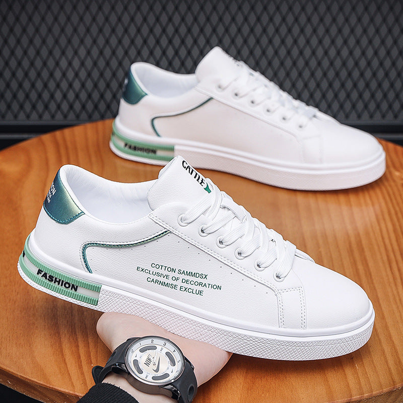 Breathable Lightweight Sports Men's Shoes New Arrival 2024 Spring and Summer Fashionable All-Match Board Shoes Soft Bottom Low White Shoes for Students