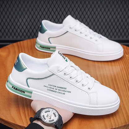 Breathable Lightweight Sports Men's Shoes New Arrival 2024 Spring and Summer Fashionable All-Match Board Shoes Soft Bottom Low White Shoes for Students