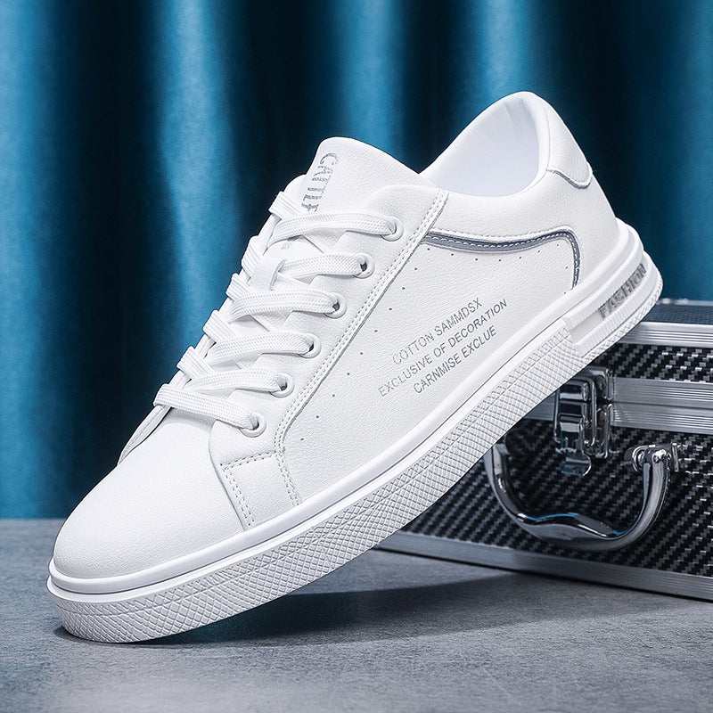 Breathable Lightweight Sports Men's Shoes New Arrival 2024 Spring and Summer Fashionable All-Match Board Shoes Soft Bottom Low White Shoes for Students