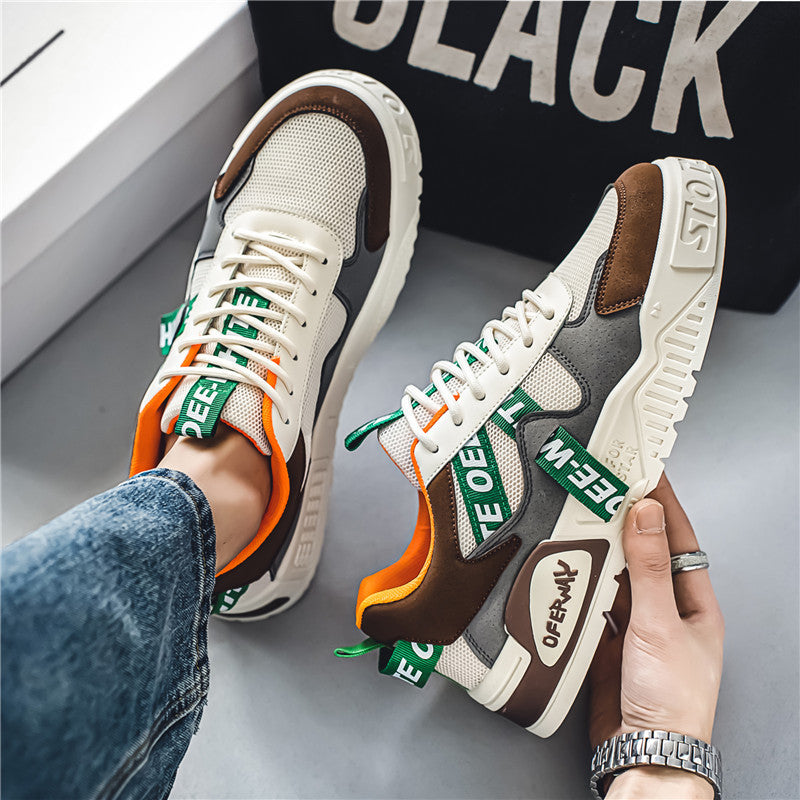 Men's Shoes Winter 2024 New Breathable Versatile Casual Sneakers Men's Niche Thick-Soled Non-Slip Student Sports Shoes
