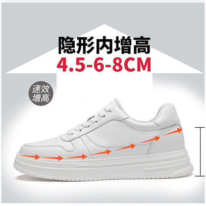 Breathable invisible inner height 8CM men's shoes spring soft-soled board shoes men's casual youth lightweight breathable height 6CM
