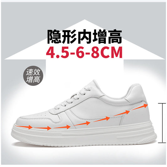Breathable invisible inner height 8CM men's shoes spring soft-soled board shoes men's casual youth lightweight breathable height 6CM