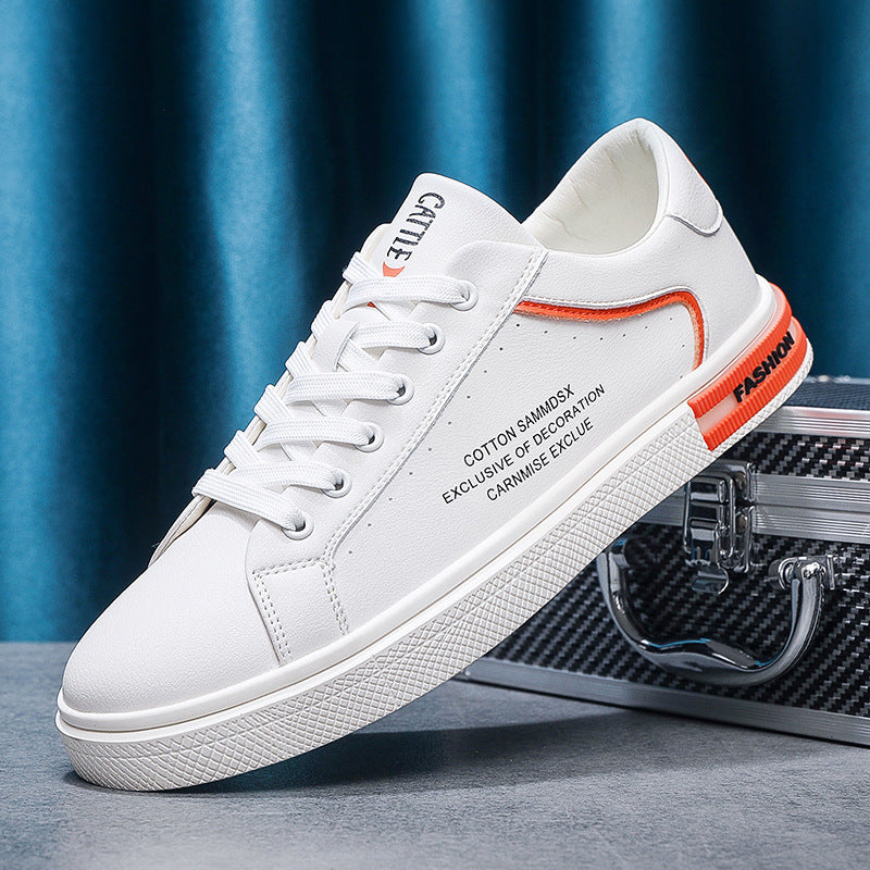 Breathable Lightweight Sports Men's Shoes New Arrival 2024 Spring and Summer Fashionable All-Match Board Shoes Soft Bottom Low White Shoes for Students